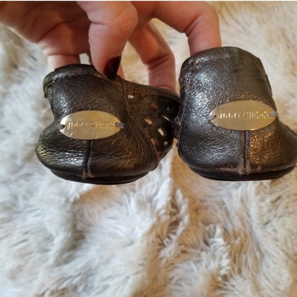 Jimmy Choo pewter silver cutout ballet flats - Picture 5 of 6